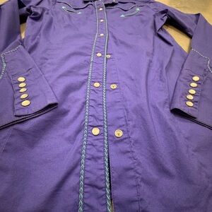 Western Button up Shirt with Embroidered Details